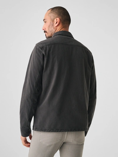 Shop Faherty Jersey Shirt Jacket In Faded Charcoal