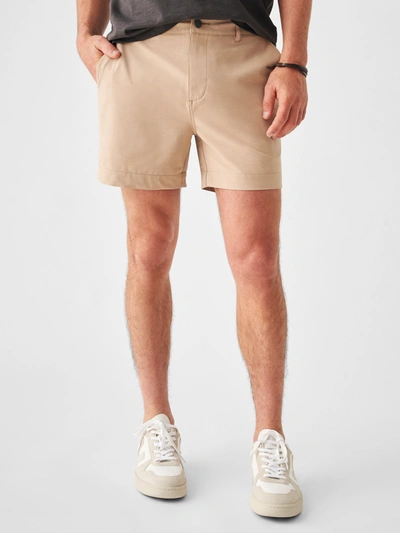 Shop Faherty All Day Shorts (5" Inseam) In Khaki