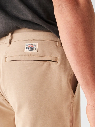 Shop Faherty All Day Shorts (5" Inseam) In Khaki