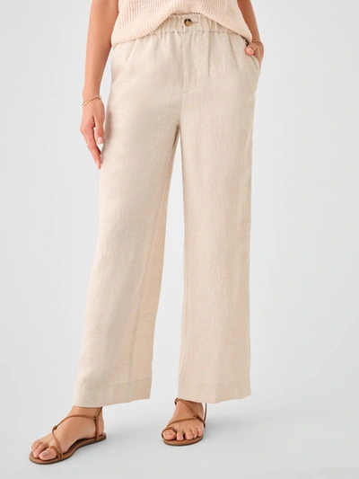 Shop Faherty Monterey Linen Pants In Flax