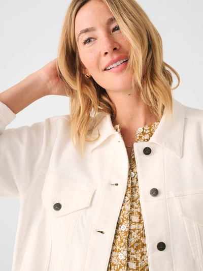 Faherty Stretch Terry Trucker Jacket In White