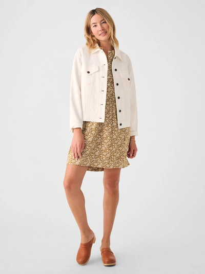 Faherty Stretch Terry Trucker Jacket In White