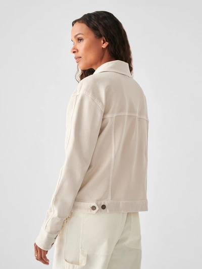 Shop Faherty Stretch Terry Trucker Jacket In White