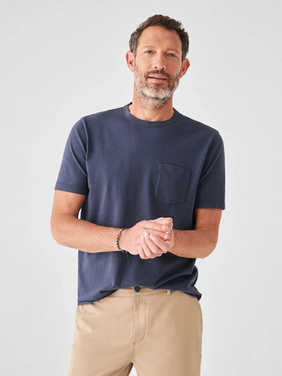 Shop Faherty Sunwashed Pocket T-shirt (tall) In Dune Navy