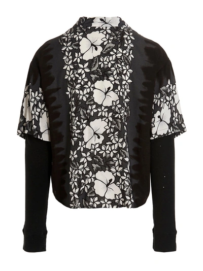 Shop Dsquared2 Floral Bowling Shirt In White/black