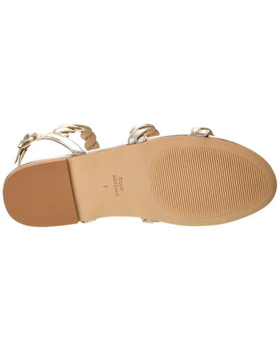 Shop Stuart Weitzman Twistie Leather Sandal In Gold