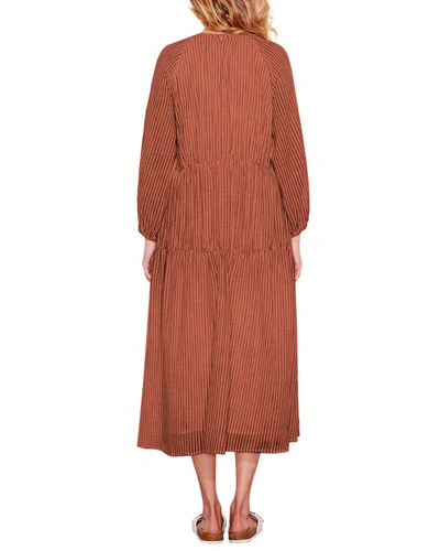 Shop Sundry Stripe Tiered Dress In Brown