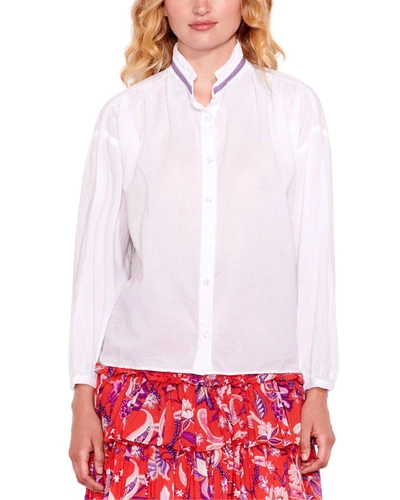 Shop Sundry Mini Collar Button Down Shirt In White