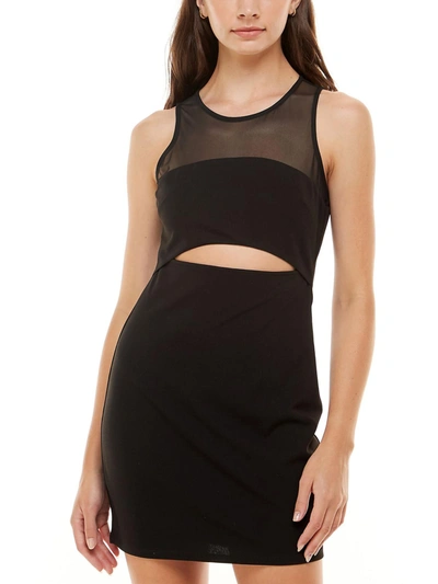 Shop Trixxi Juniors Womens Cut-out Short Mini Dress In Black