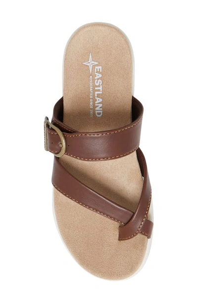 Shop Eastland Sienna Slide Sandal In Dark Walnut