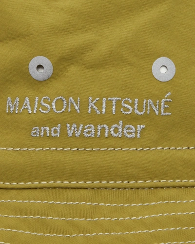 And Wander Maison Kitsuné Nylon Hat In Green