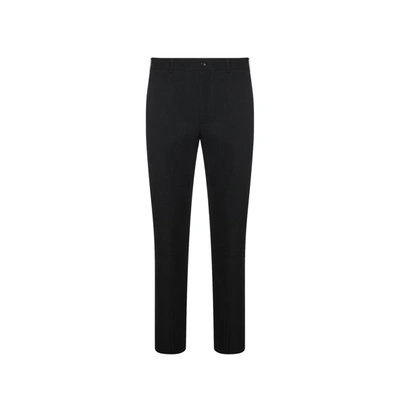 Shop Comme Des Garçons Wool Slim Trousers In Black