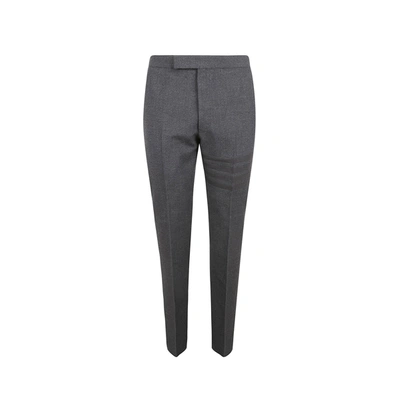 Shop Thom Browne Classic Wool Trousers In Gray