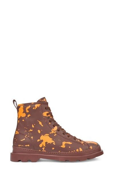 Shop Camper Brutus Combat Boot In Brown/ Yellow