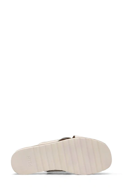 Nydj Rossi Womens Faux Leather Slip On Slide Sandals In Bone