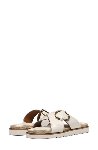 Nydj Rossi Womens Faux Leather Slip On Slide Sandals In Bone