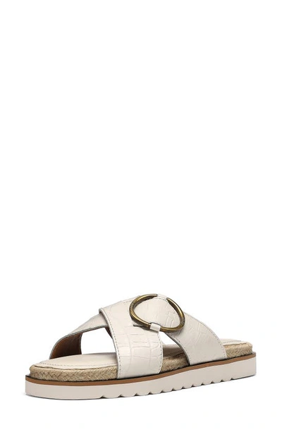 Nydj Rossi Womens Faux Leather Slip On Slide Sandals In Bone