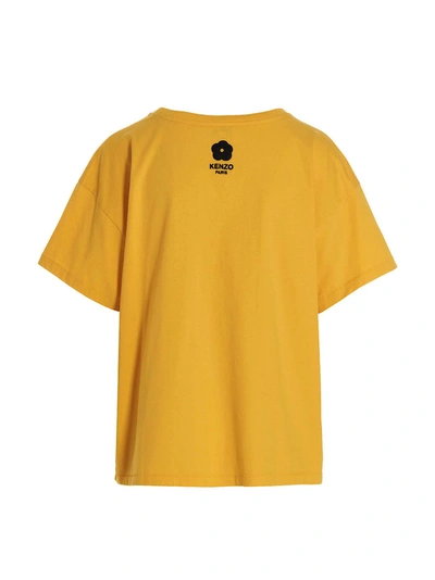 Shop Kenzo Logo Embroidery T-shirt In Yellow