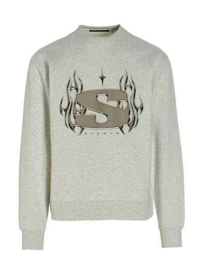 Stampd Grey Chrome Flame Sweatshirt