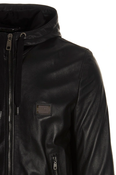 Shop Dolce & Gabbana 'dg Essential' Hooded Jacket
