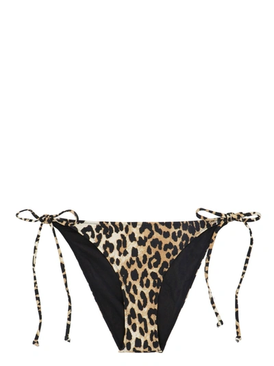 Shop Ganni 'leopard' Bikini Bottom
