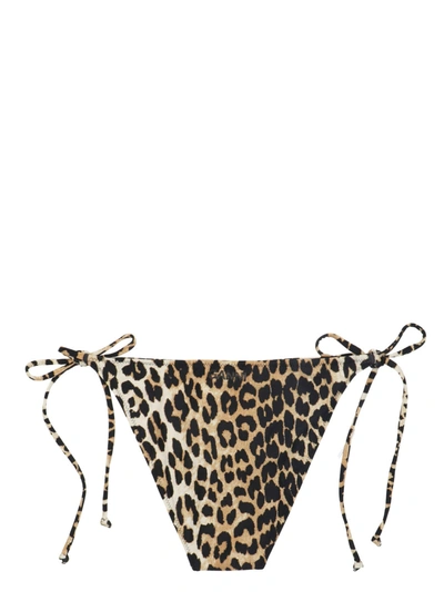 Shop Ganni 'leopard' Bikini Bottom