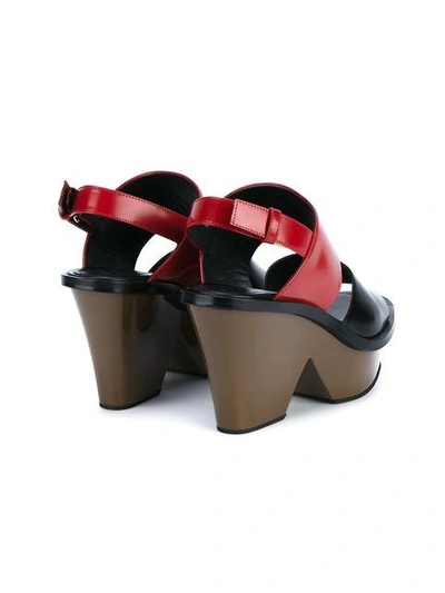 Shop Marni Wedge Sandals - Black