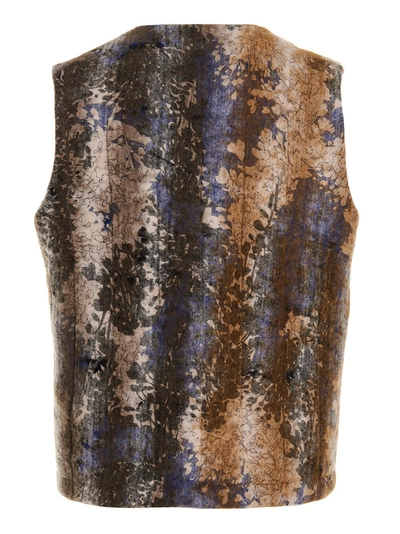 Vitelli Abstract Pattern Sleeveless Vest With Front Pockets