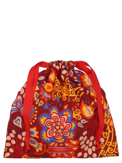 La Doublej Ruffled Printed Bikini Top