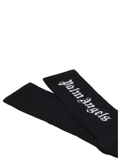 Shop Palm Angels 'vertical Logo' Socks