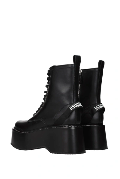 Shop Dsquared2 Ankle Boots Combat Leather Black