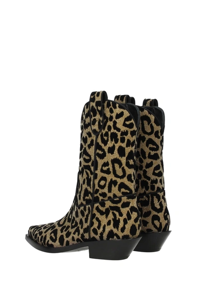 Shop Dolce & Gabbana Ankle Boots Fabric Gold