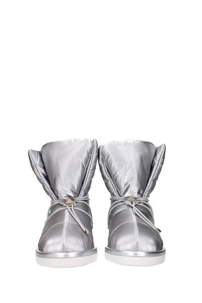 Shop Valentino Ankle Boots Fabric Silver