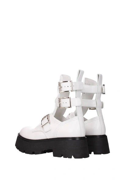 Shop Alexander Mcqueen Ankle Boots Leather White