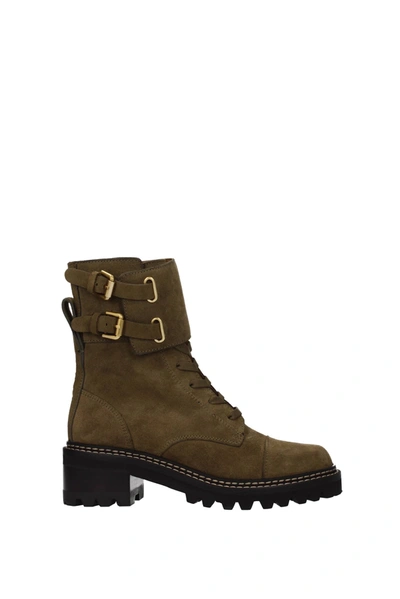 See By Chloé Ankle Boots Suede Green | ModeSens