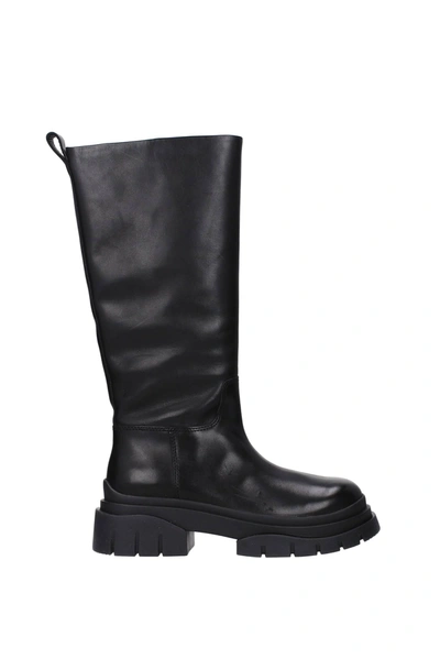 Shop Ash Boots Leather Black