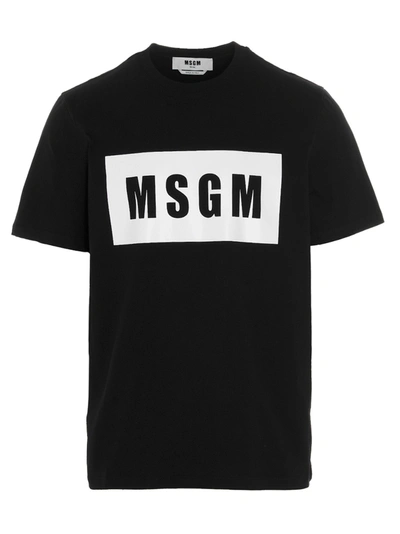 Shop Msgm Box Logo Print T-shirt