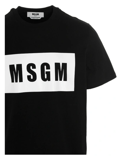 Shop Msgm Box Logo Print T-shirt
