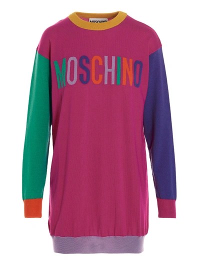 Shop Moschino Colorblock Logo Dress