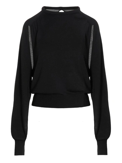 Ramael Cut Out Insert Top Sweater Sweaters And Cardigans Black
