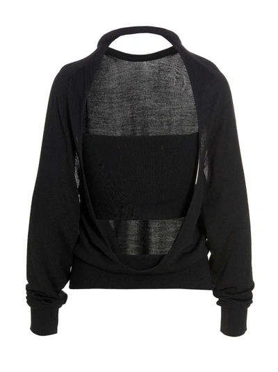 Ramael Cut Out Insert Top Sweater Sweaters And Cardigans Black