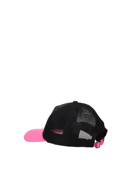 Shop Valentino Hats Viscose Black Fluo Pink