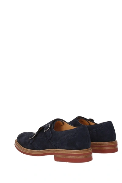 Shop Ortigni Lace Up And Monkstrap Suede Blue