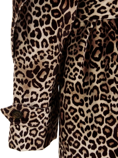 Shop Alexandre Vauthier Leopard Velvet Trench Coat
