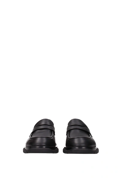 Shop Alexander Mcqueen Loafers Leather Black