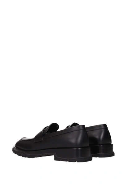 Shop Alexander Mcqueen Loafers Leather Black