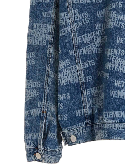 Shop Vetements Logo Denim Jacket