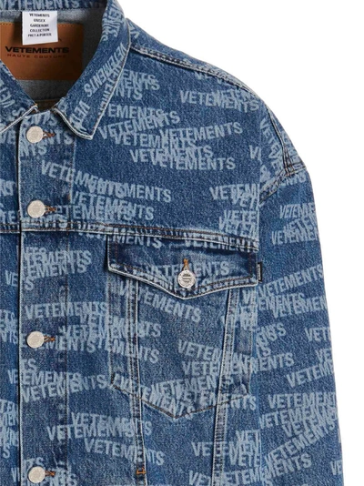 Shop Vetements Logo Denim Jacket