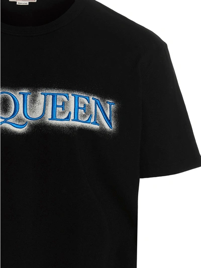 Shop Alexander Mcqueen Logo Embroidery T-shirt Black
