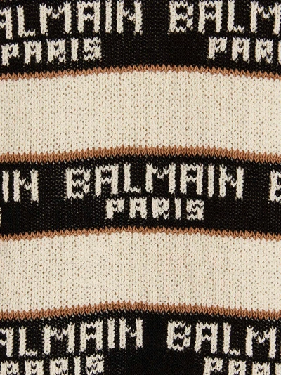 Shop Balmain Logo Intarsia Sweater
